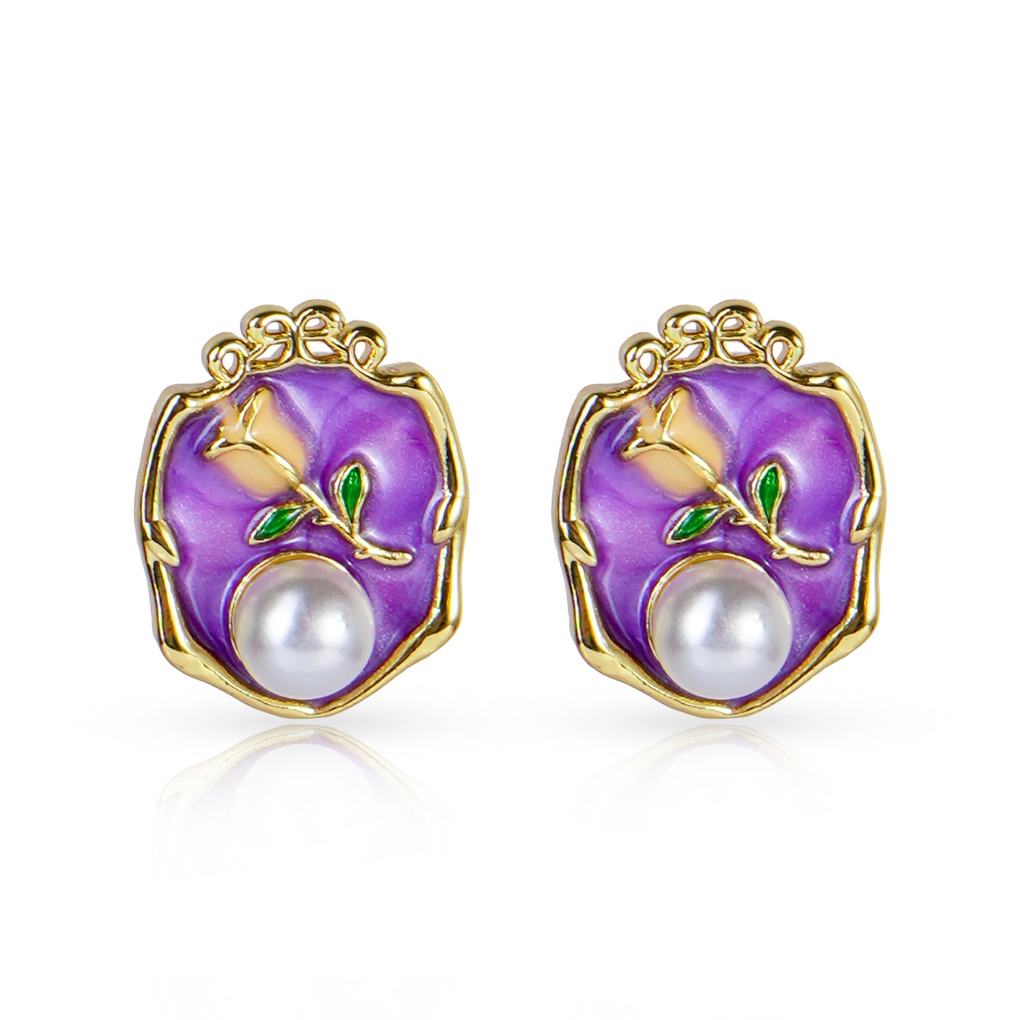 Gulab Noor Pearl Studs