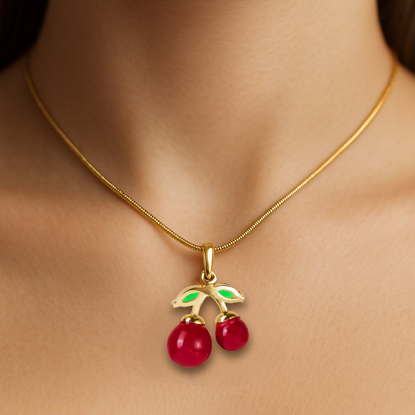 Cherry Bloom Pendant Necklace