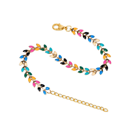 Rainbow Leaf Bracelet