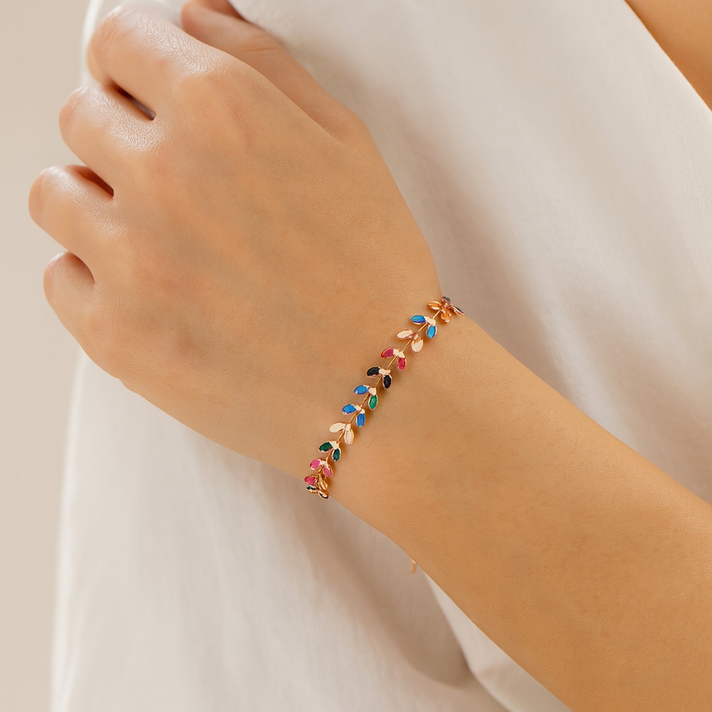 Rainbow Leaf Bracelet