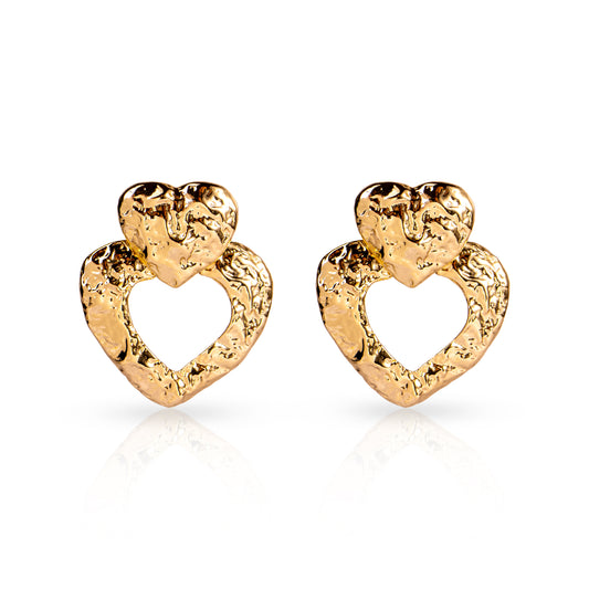 Lava Heart Drop Earrings