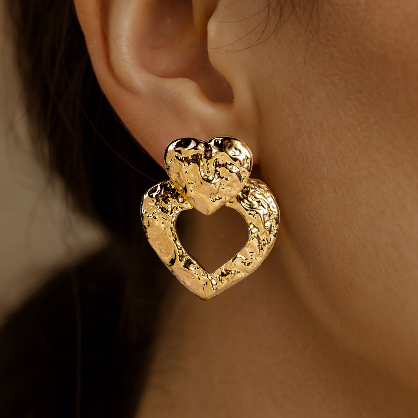 Lava Heart Drop Earrings